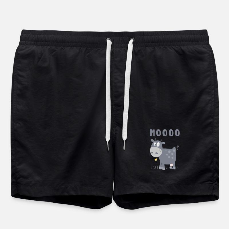 Caricature de vache Mooo - Short de bain - noir