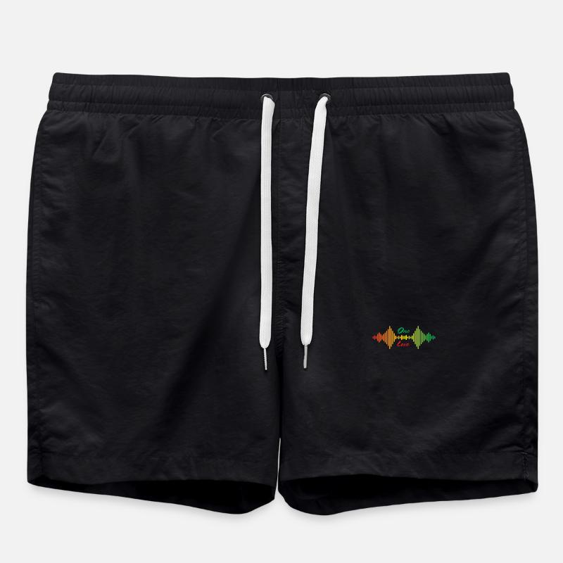 One Love Rainbow Soundwave - Swim Trunks - black