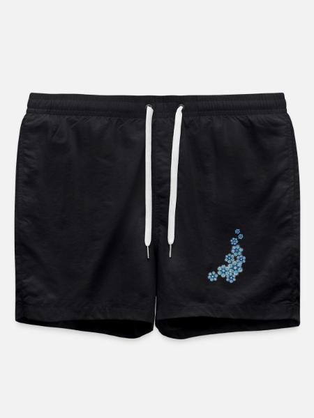 snowflakes - Swim Trunks - black