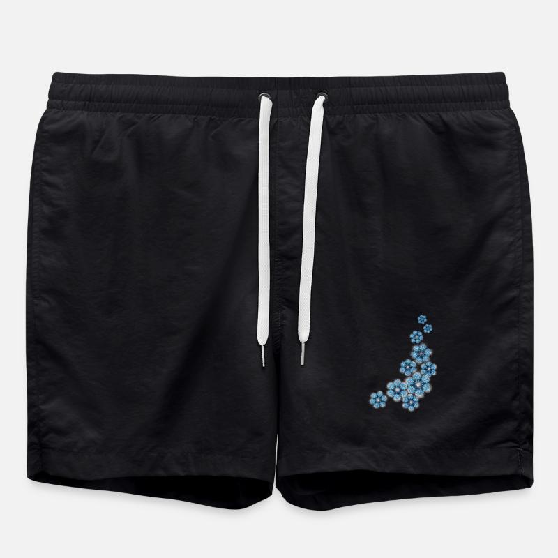 snowflakes - Swim Trunks - black