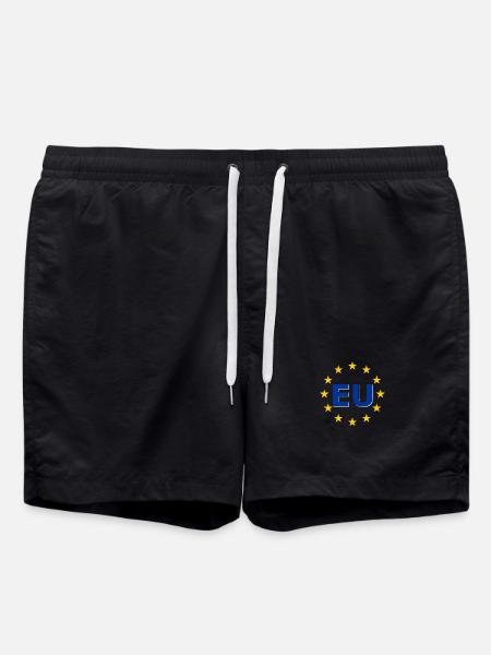 EU symbol in the star ring - Swim Trunks - black