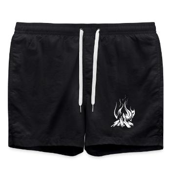 Campfire Symbol Outdoor Survival Forest Nature - Swim Trunks - black - Front - AI Model Male 185 light (185cm)