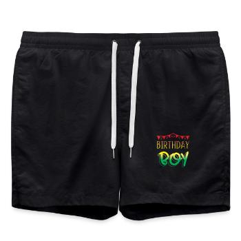 Joyeux anniversaire - Short de bain - noir - Devant - AI Model Male 185 light (185cm)