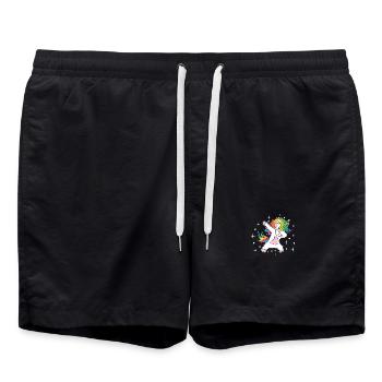 Arc en ciel licorne - Short de bain - noir - Devant - AI Model Male 185 light (185cm)