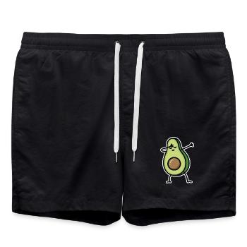 Avocado dab dabbing - Swim Trunks - black - Front - AI Model Male 185 light (185cm)
