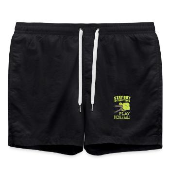 Pickleball Pickleball Spieler - Badeshorts - Schwarz - Vorne - AI Model Male 185 light (185cm)