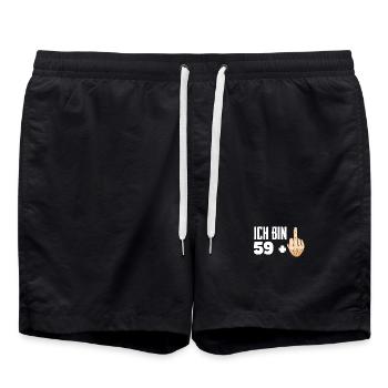Geburtstag 60 jahre - Badeshorts - Schwarz - Vorne - AI Model Male 185 light (185cm)