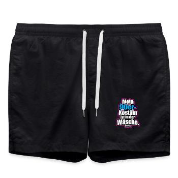 Mein 90er Jahre Kostüm In Der Wäsche Motto Party - Badeshorts - Schwarz - Vorne - AI Model Male 185 light (185cm)