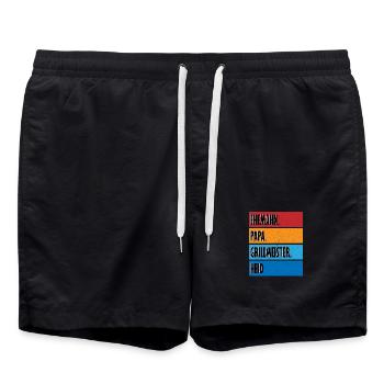 Grillmeister - Badeshorts - Schwarz - Vorne - AI Model Male 185 light (185cm)