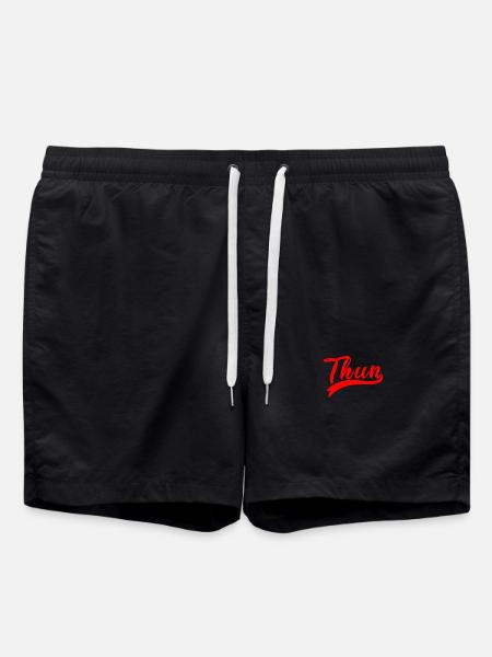 Thun Script Rot Logo - Badeshorts - Schwarz