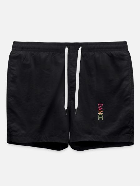 DANCE Design - Bunte Buchstaben Kunst - Badeshorts - Schwarz