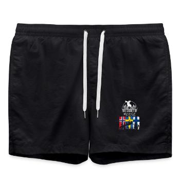 The Secret of Moose - Norway - Sweden - Finland - Badeshorts - Schwarz - Vorne - AI Model Male 185 light (185cm)