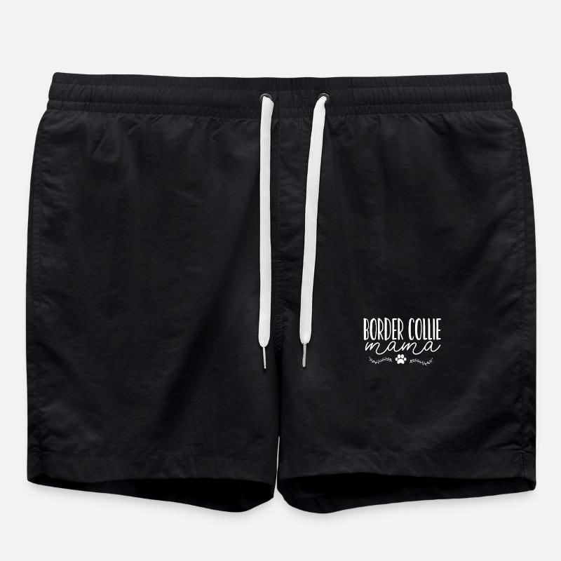 Border Collie - Swim Trunks - black