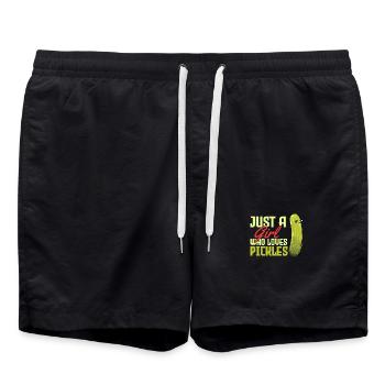 Amoureux des cornichons - Short de bain - noir - Devant - AI Model Male 185 light (185cm)