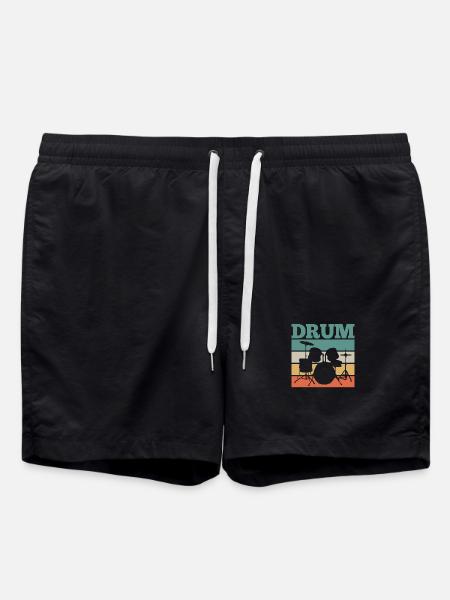 Drummer Drums Retro - Swim Trunks - black