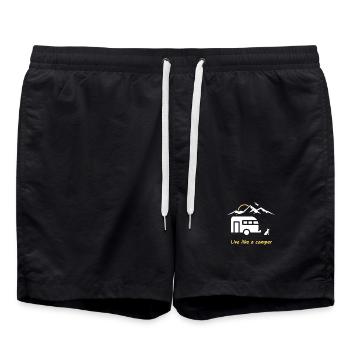 Vivez comme un campeur, un chien, des montagnes, un oiseau, une caravane - Short de bain - noir - Devant - AI Model Male 185 light (185cm)