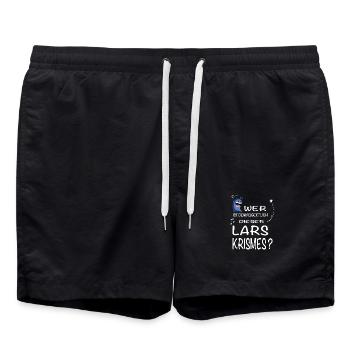 Wer ist denn eigentlich dieser Lars Krismes? - Badeshorts - Schwarz - Vorne - AI Model Male 185 light (185cm)