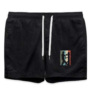Wing Chun Kung Fu Martial Arts Retro - Swim Trunks - black - Front - AI Model Male 185 light (185cm)
