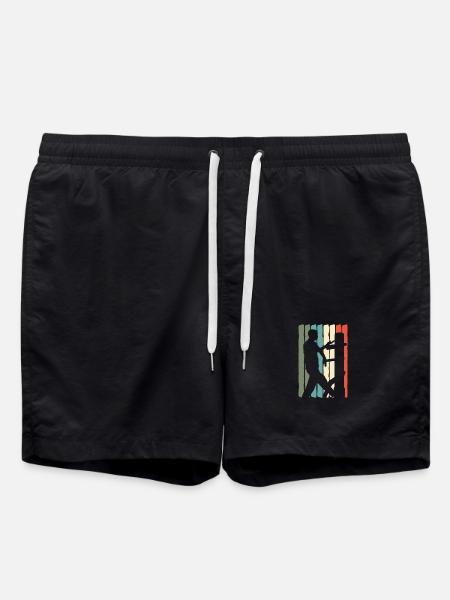 Wing Chun Kung Fu Kampfkunst Retro - Badeshorts - Schwarz