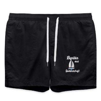 Kapitän aus Leidenschaft Segelromantik - Badeshorts - Schwarz - Vorne - AI Model Male 185 light (185cm)