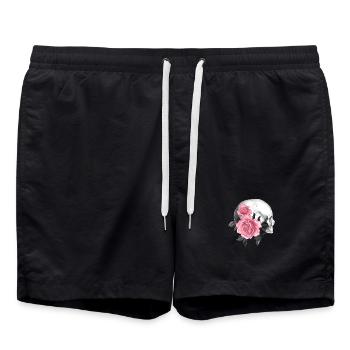 Rose Skull Gothic Design - Swim Trunks - black - Front - AI Model Male 185 light (185cm)