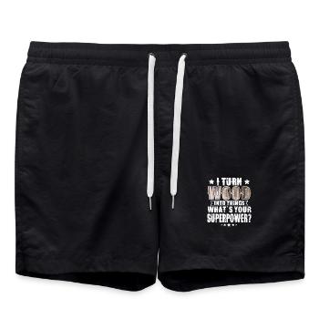 Bois - Short de bain - noir - Devant - AI Model Male 185 light (185cm)