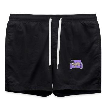 Paresseux étudiant drôle - Short de bain - noir - Devant - AI Model Male 185 light (185cm)