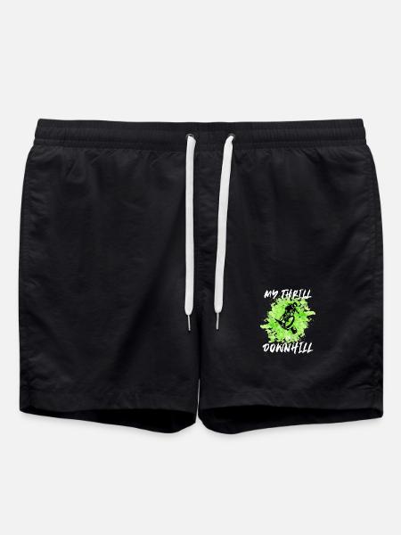 My Thrill is Downhill Mountain Bike Gift - Swim Trunks - black