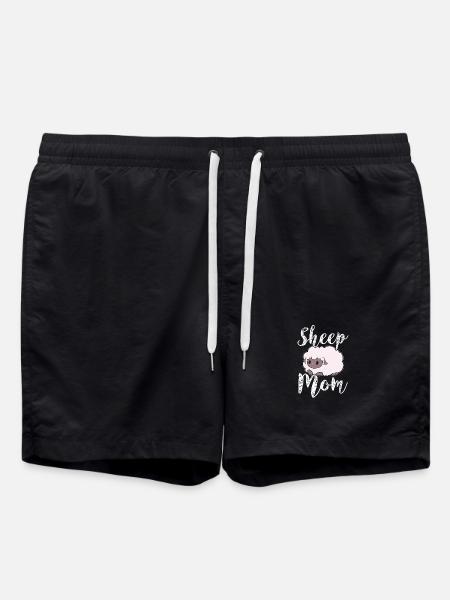 Schaf Schafe Mama Mutter - Badeshorts - Schwarz