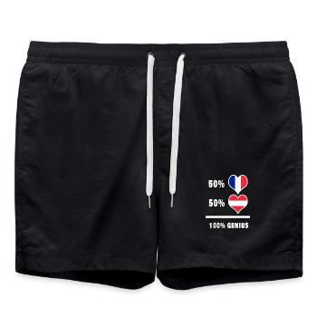 France and Austria Ingenious / Gift - Swim Trunks - black - Front - AI Model Male 185 light (185cm)