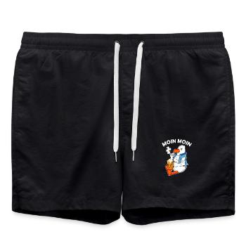 Gefährliche Möwe Moin Moin - Badeshorts - Schwarz - Vorne - AI Model Male 185 light (185cm)