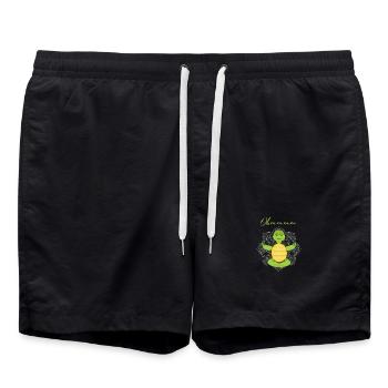 Schildkröte - Badeshorts - Schwarz - Vorne - AI Model Male 185 light (185cm)
