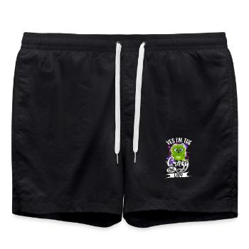 Eule - Badeshorts - Schwarz - Vorne - AI Model Male 185 light (185cm)