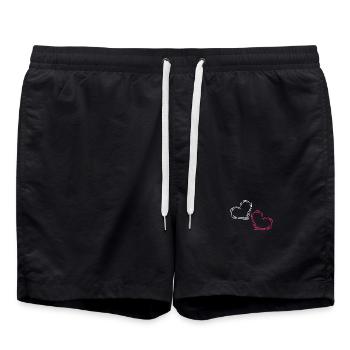 Heart Heart - Swim Trunks - black - Front - AI Model Male 185 light (185cm)