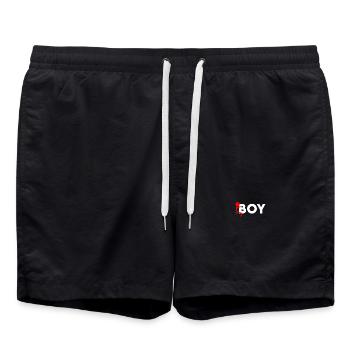 Fuck Boy Lustig Spruch Humor Provokant Freche Mode - Badeshorts - Schwarz - Vorne - AI Model Male 185 light (185cm)