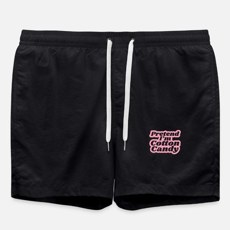 Cotton Candy Candy - Funny Saying - Swim Trunks - black