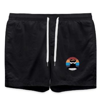 Chat grumpy - Short de bain - noir - Devant - AI Model Male 185 light (185cm)