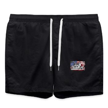 Camion USA Drapeau Chauffeur de camion - Short de bain - noir - Devant - AI Model Male 185 light (185cm)