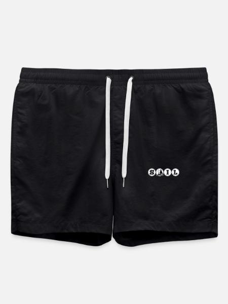 Sailing Sailboat Sailors - Swim Trunks - black