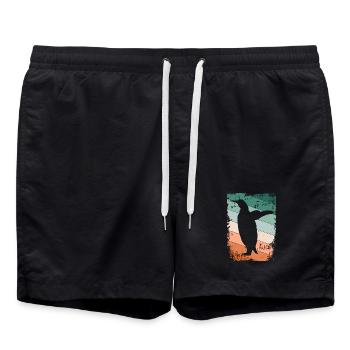 Pingouins - Short de bain - noir - Devant - AI Model Male 185 light (185cm)