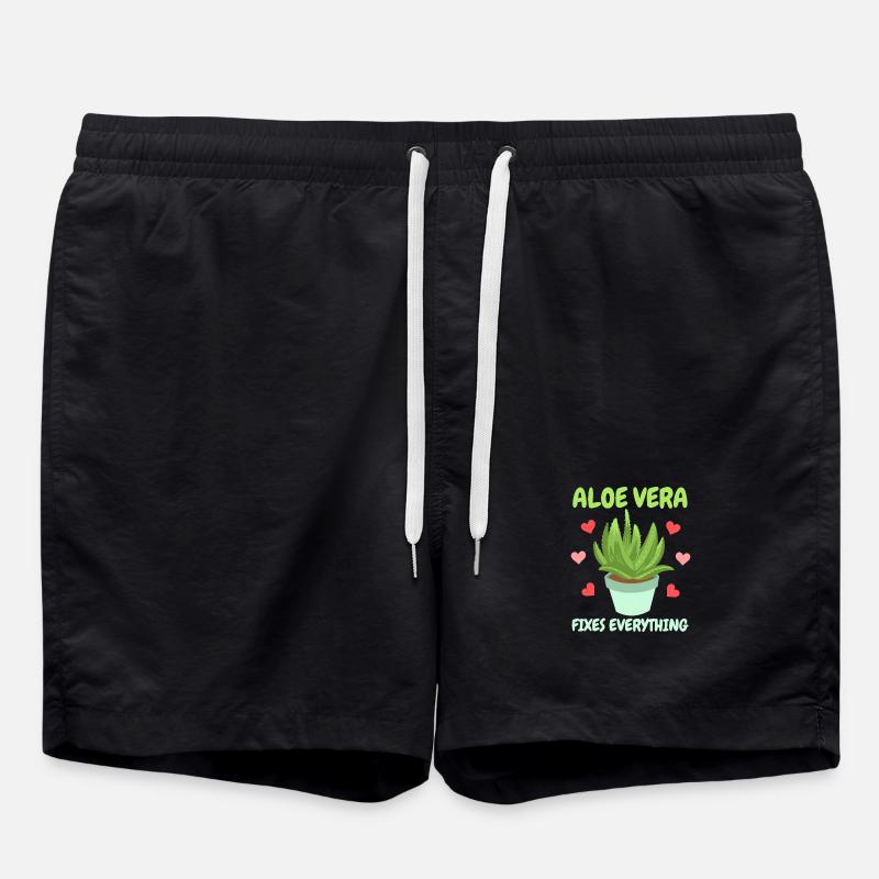 Aloe Vera Succkulente - Short de bain - noir