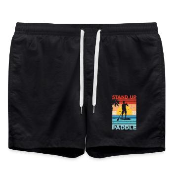 Stand Up Paddle SUP Sonnenliegen Cadeau Paddle - Badeshorts - Schwarz - Vorne - AI Model Male 185 light (185cm)