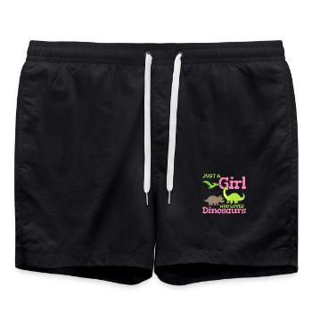 Dinosaurier Dinosaurier-Liebhaber - Badeshorts - Schwarz - Vorne - AI Model Male 185 light (185cm)