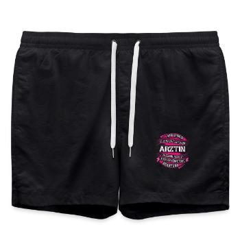 Ärztin - Badeshorts - Schwarz - Vorne - AI Model Male 185 light (185cm)