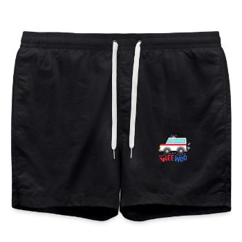 Krankenwagen Rettungsfahrzeug - Badeshorts - Schwarz - Vorne - AI Model Male 185 light (185cm)