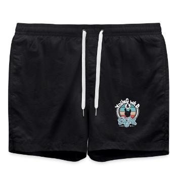 8e anniversaire Young Wild and Eight - Short de bain - noir - Devant - AI Model Male 185 light (185cm)