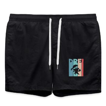 Ninja 3 Jahre Geburtstag Kinder - Badeshorts - Schwarz - Vorne - AI Model Male 185 light (185cm)