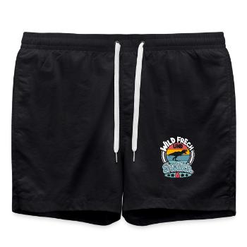 6 Jahre Kindergeburtstag Dino Dinosaurier - Badeshorts - Schwarz - Vorne - AI Model Male 185 light (185cm)