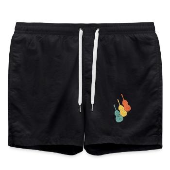 Kontrabass Bassist - Badeshorts - Schwarz - Vorne - AI Model Male 185 light (185cm)