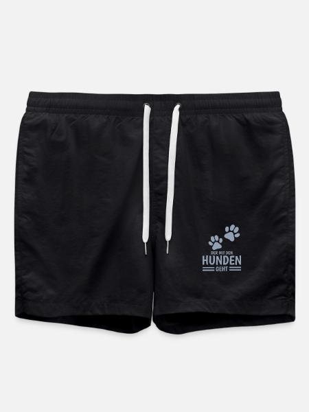 Dog and master sayings - Swim Trunks - black